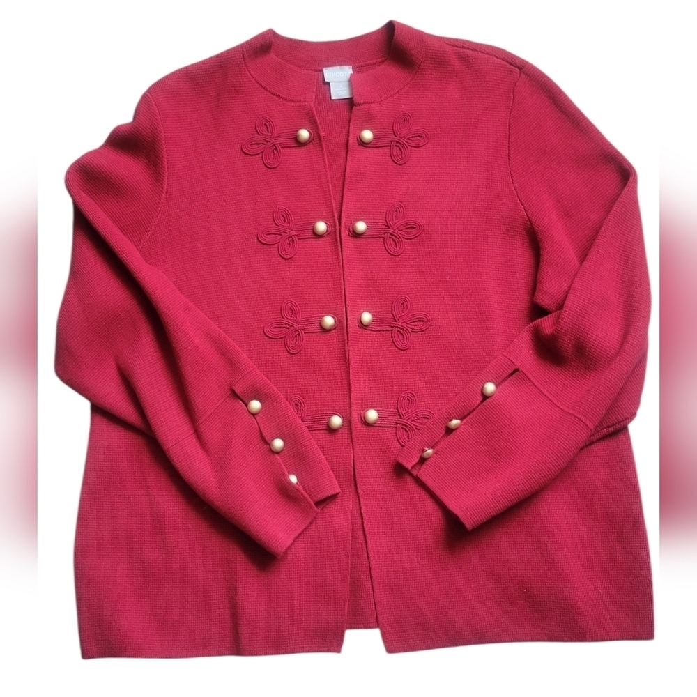 Elegant Red Women's Sweater with Pearl Accents